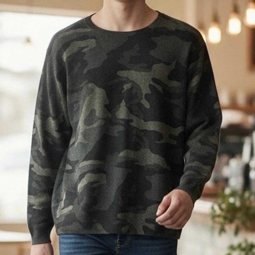 Amicale Cashmere Sweater Camo Print size Men’s XL